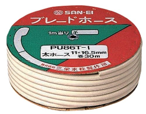 【送料無料】三栄水栓 シャワホース PU86T ブレードホース バスルーム用 30m 色：I:アイボリー｜White Wings