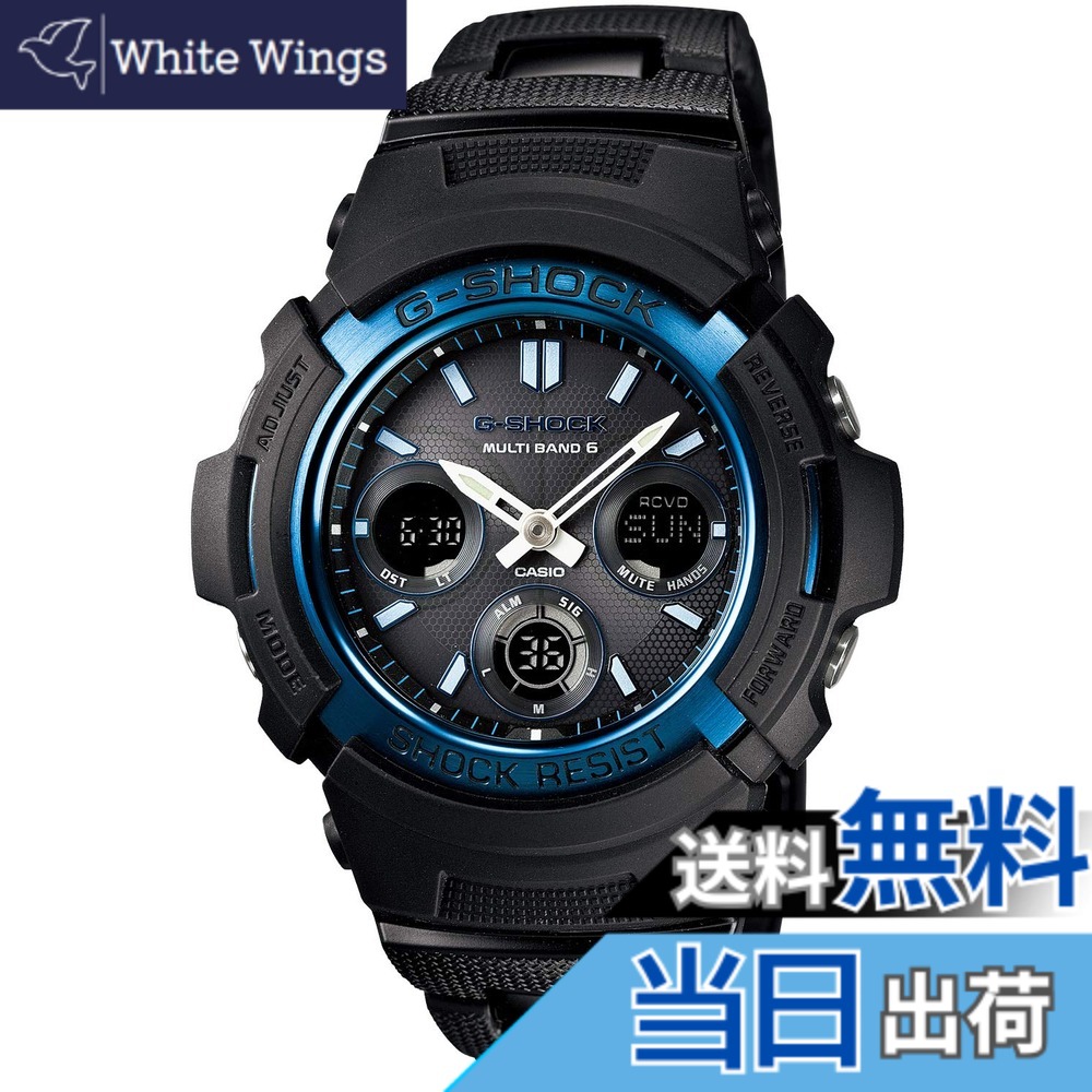 【貨物輸送無料】[カシオ] ウォッチ ジーショック 【国内置き目品】AWG-M100 脂ダンス楽隊 色：【メタルコアバンド】黒いこと/青色