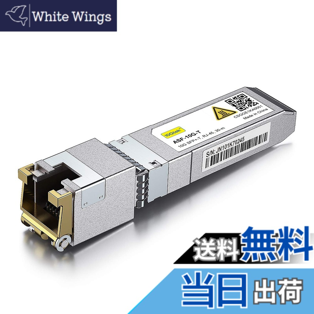 【貨物輸送無料】10Gtek 10GBase-T SFP+モデュール, 10G-T, 10Gカッパー, RJ-45 SFP+ CAT.6a, 最大限度30m, 光トランシーバ 色：x1、大きさ：1個入り口・入口
