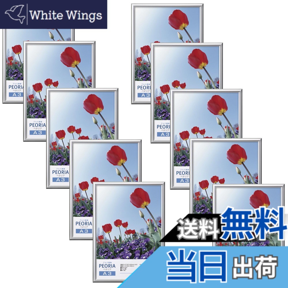 【送料無料】ハクバ 【限定】HAKUBA アルミ額縁 ペオリア 色：シルバー、サイズ：A3｜White Wings