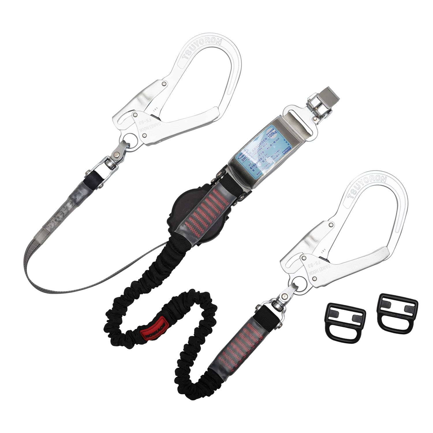 【送料無料】藤井電工(Fujii Denko) 新規格 ハーネス用ランヤード ワンハンドランヤード 色：ワンハンドリトラ&ノビロン(アルミフックSV)、サイズ：人体側フック:フック式｜White Wings