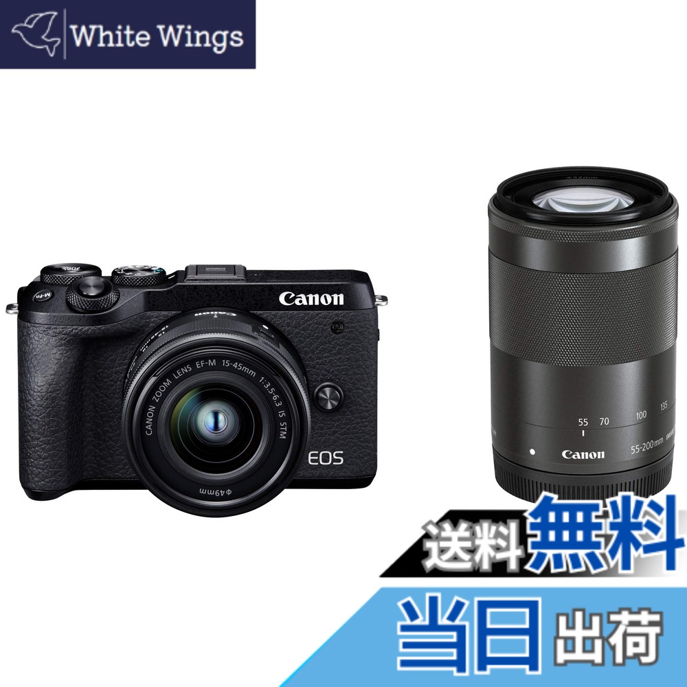 【貨物輸送無料】Canon キヤノン 鏡鑑受け答え一眼 EOSM6 mark 色：黒いこと、大いさ：ダブルズームキット TV・オーディオ・カメラ-カメラ・ビデオカメラ・光学機器-デジタルカメラ