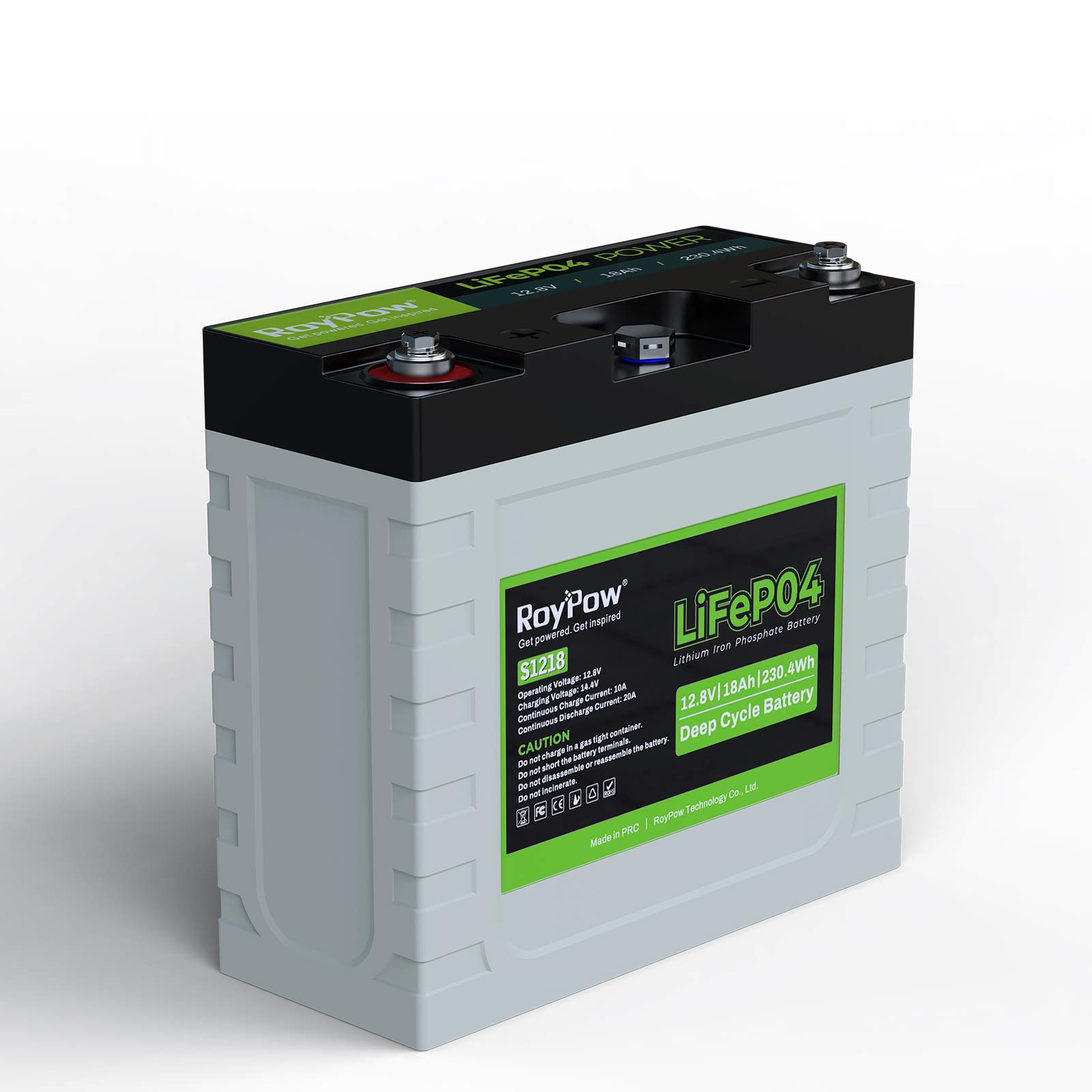 【送料無料】RoyPow 12V LiFePO4 リン酸鉄リチウムイオンバッテリー サイズ：12V18Ah｜White Wings