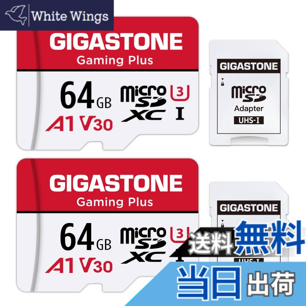 【貨物輸送無料】GIGASTONE マイクロsd歌留多 256-2-1 Core Group-Redwhite 色：64GB Gaming Plus 2枚仕掛ける、大きさ：64GB Gaming Plus 2枚仕掛ける