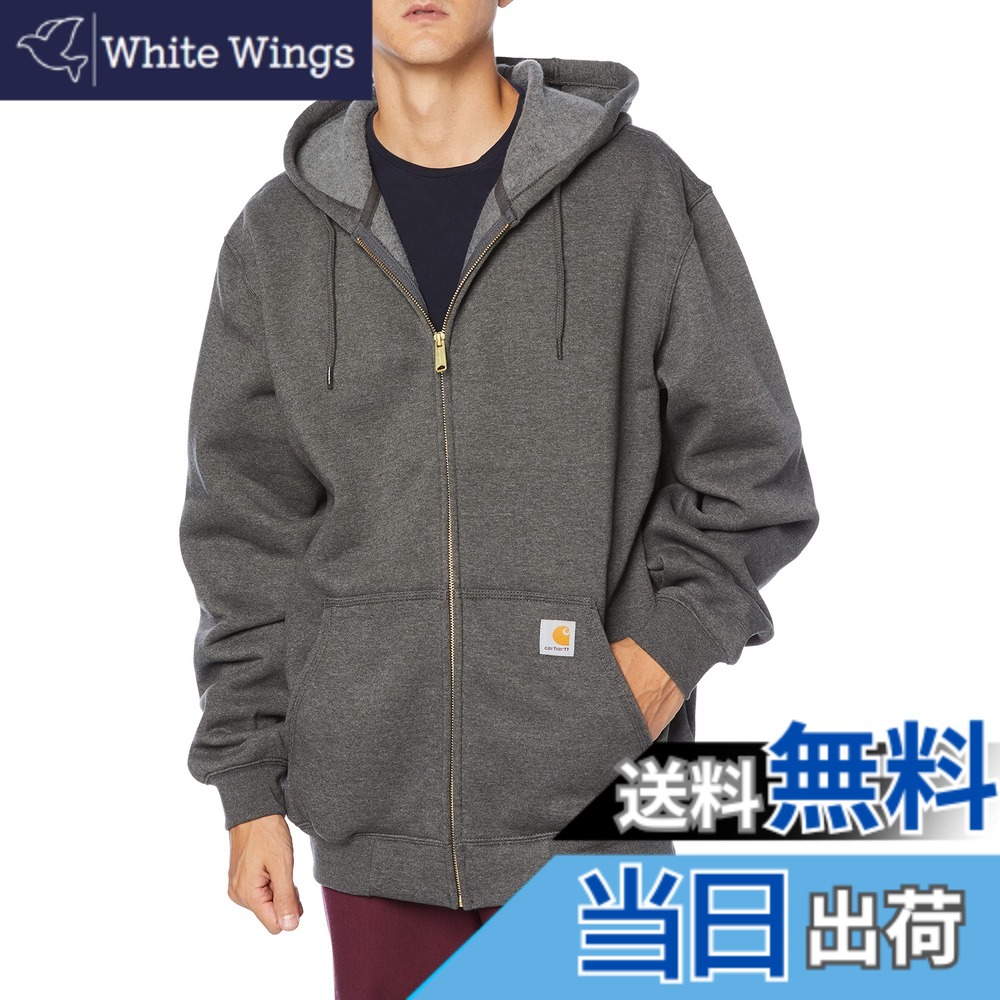 【送料無料】carhartt(カーハート) メンズ MIDWEIGHT HOODED ZIP-FRONT SWEATSHIRTフード付きトレーナー [並行輸入品] 色：チャコール、サイズ：L｜White Wings