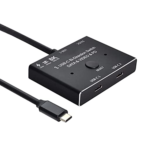 【送料無料】NFHK DP Toslink USB-C Type-C 双方向スイッチ MST 1対2ハブ サポートビデオデータ PD 8K@30hz 100W 10Gbps 色:ブラック|White Wings