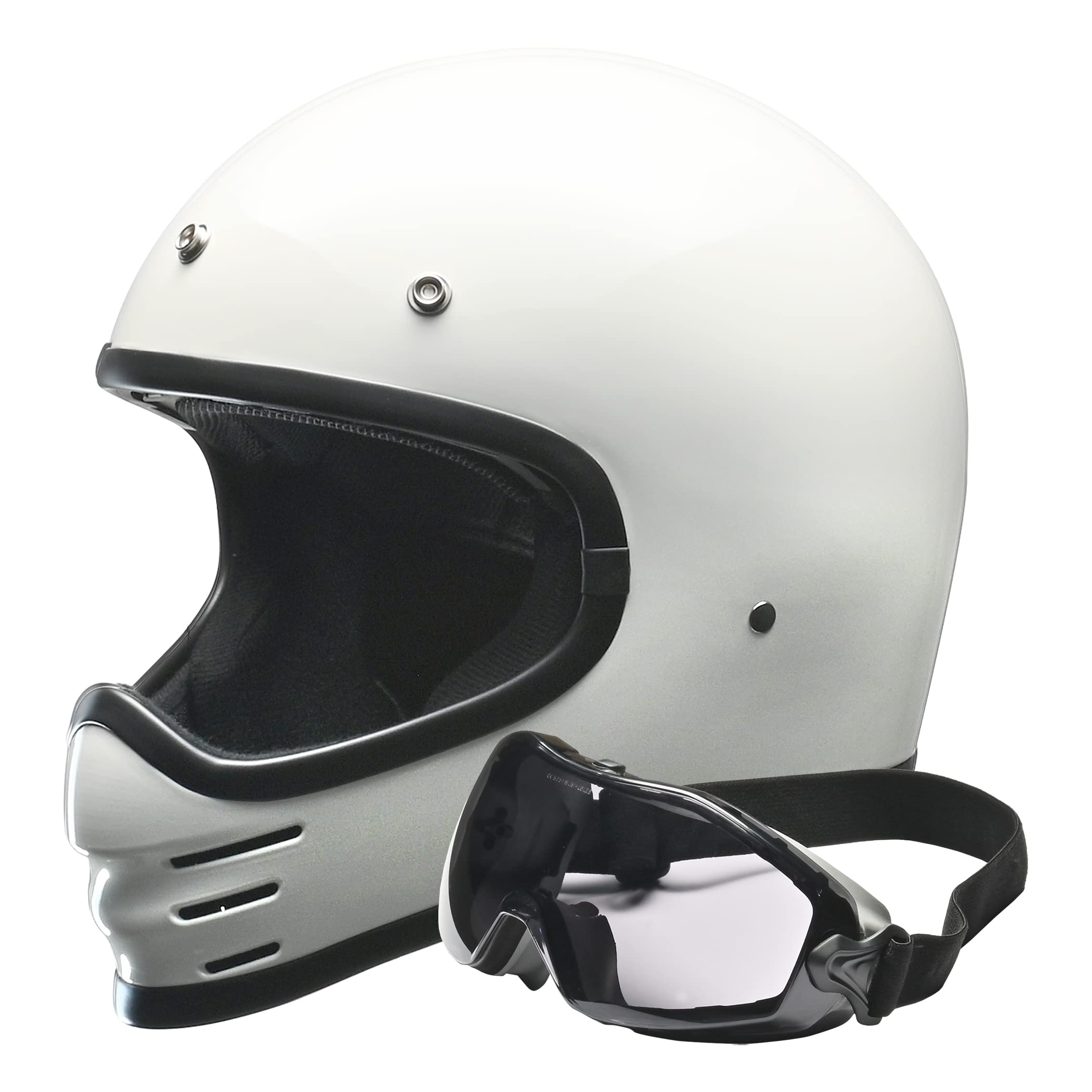 【送料無料】リード工業(LEAD) バイク用 フルフェイス スクランブラーヘルメット RUDE (ルード) 色：ホワイト、サイズ：フリーサイズ (57-60cm)｜White Wings 10,709円