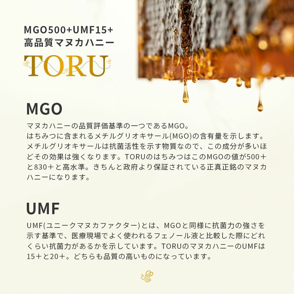 市場 ニュージーランド産 Toru マヌカ蜂蜜 4個 天然はちみつ Mgo500 生はちみつ 生マヌカハニー Umf15 マヌカはちみつ 250g マヌカハニー