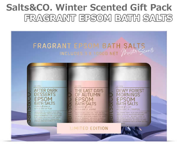 【楽天市場】【送料無料】Salts&CO. Winter Scented Gift Pack 1kg×3種類の香り バスソルト 1000g×3
