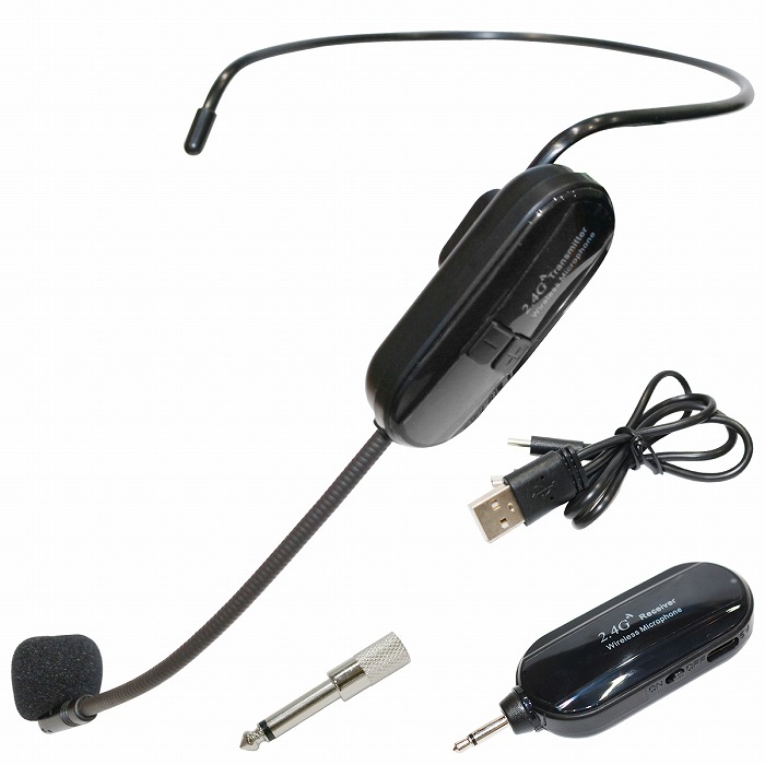 OMBRIA X ブラックヘッドセット型マイク 楽天市場】2.4G ワイヤレス マイク ヘッドセット ポータブル 3.5