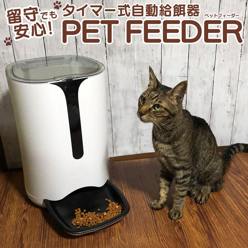 あす楽 送料無料 自動給餌器 猫 犬 ペットフィーダー タイマー ボイスレコーダー搭載 大容量6l 給餌器 ペット 自動餌やり機 猫 自動餌やり機 犬用 自動 餌 やり 自動きゅうじ器 留守 ドッグフード キャットフード カリカリ えさやり 録音 Tafurniture Net