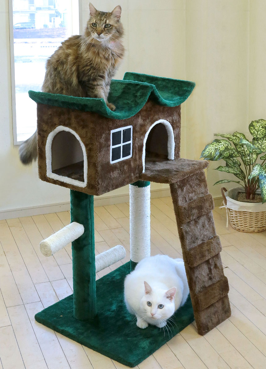 高質-キャティーマン CAT MANSiON キャットタワー 3段積 猫用
