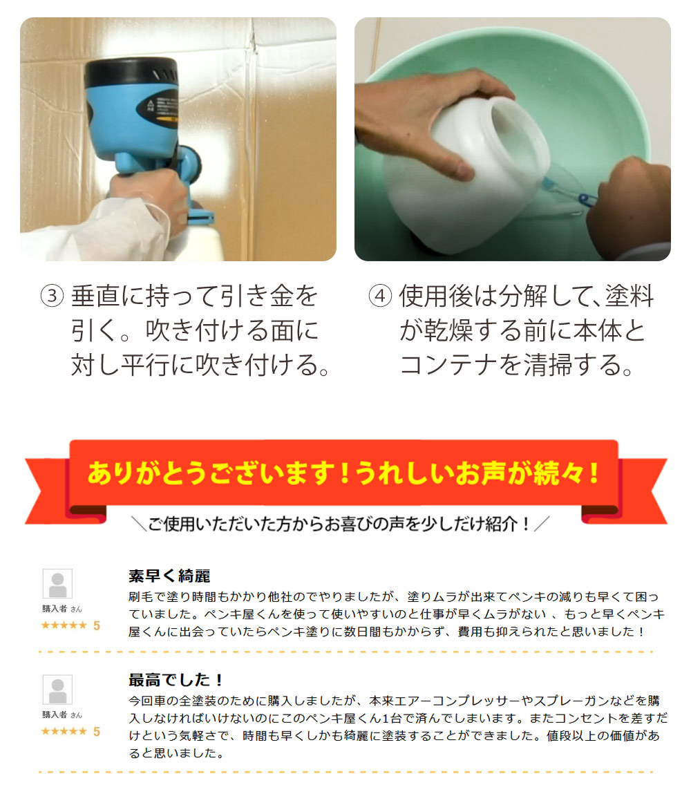 【ペンキ屋】 電動ペインター 家庭用 小型電動塗装機 ペンキ スプレー 電動 エア