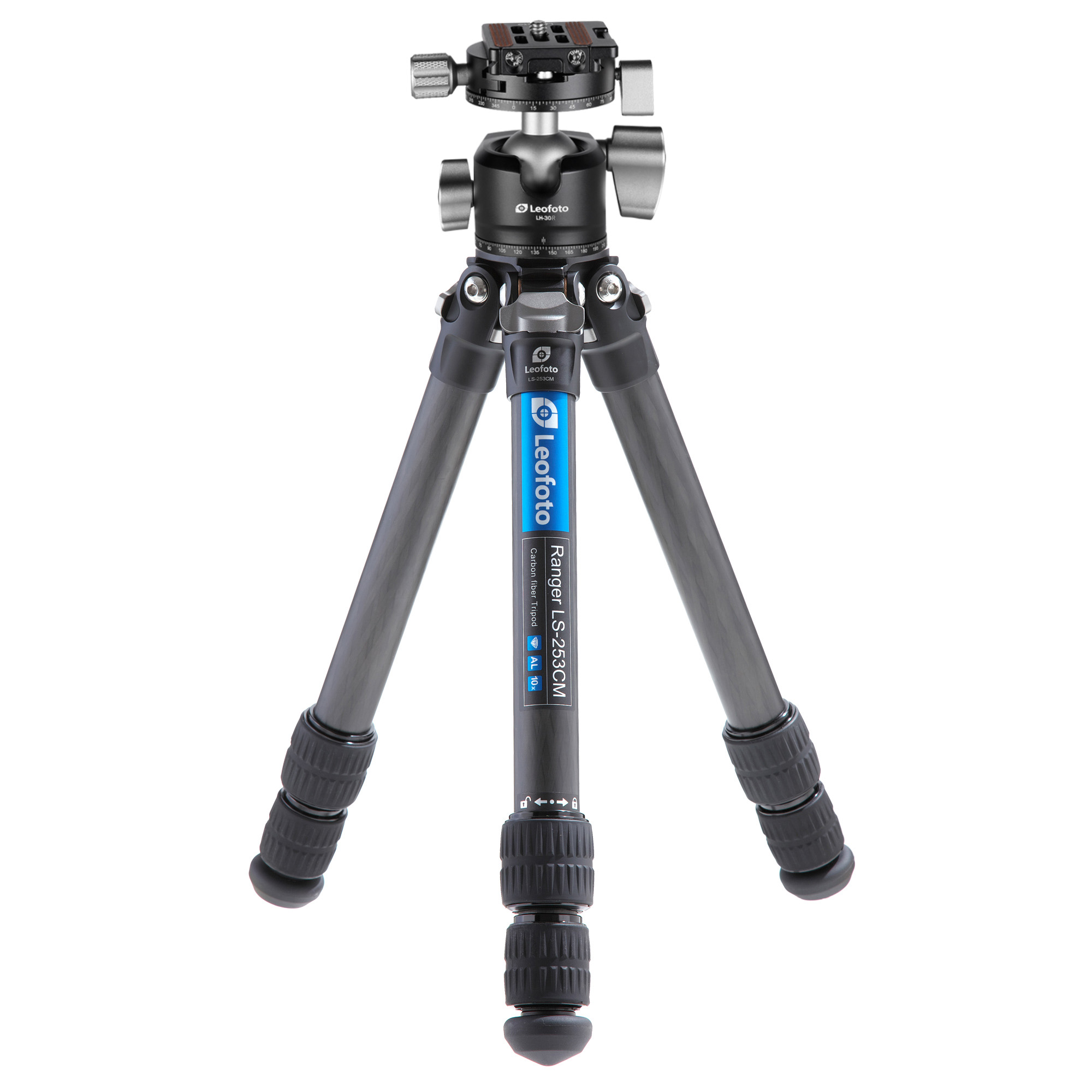 Leofoto(レオフォト) LS-253CM+LH-30R カーボン三脚単品［レンジャーシリーズ｜最大脚径25mm｜3段｜3/8,1/4インチ対応］