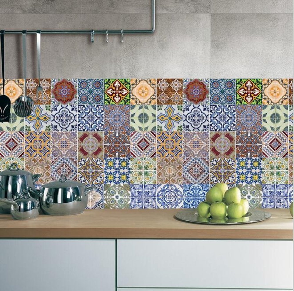 cmx100cmx5シート 貼って剥がせる 壁紙 リメイクシール シール オシャレcmx100cmx5シート デコレーション リメイク ステッカー タイル 中東 モロッコ ウォールステッカー タイル風 トルコ シート 51 Off