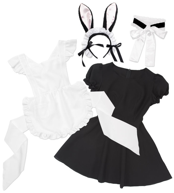 楽天市場 セレクトコスセット うさ耳メイド 仮装 コスチューム 衣装 変装 変身 コスプレ ウィッグの専門店ウィッグランド