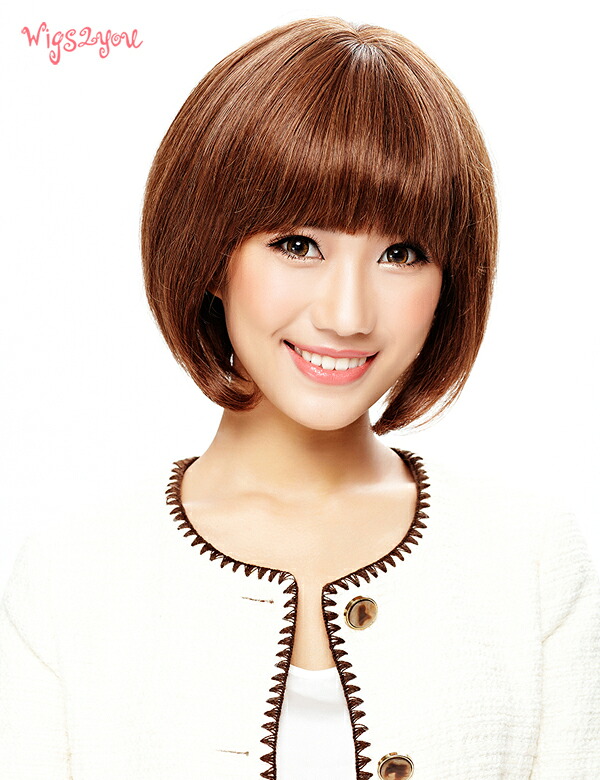 サンキュークーポン配布中【Wigs2you】医療用 ウィッグ/シンプル/ボブ/パッツン前髪/簡単着用/医療用/フルウィッグ/人毛100%使用/HH-169/ショート/最高級/ナチュラル/かつら/人毛ウィッグ/売れ筋/女装/流行【BOX受取対象商品】|Wigs2you