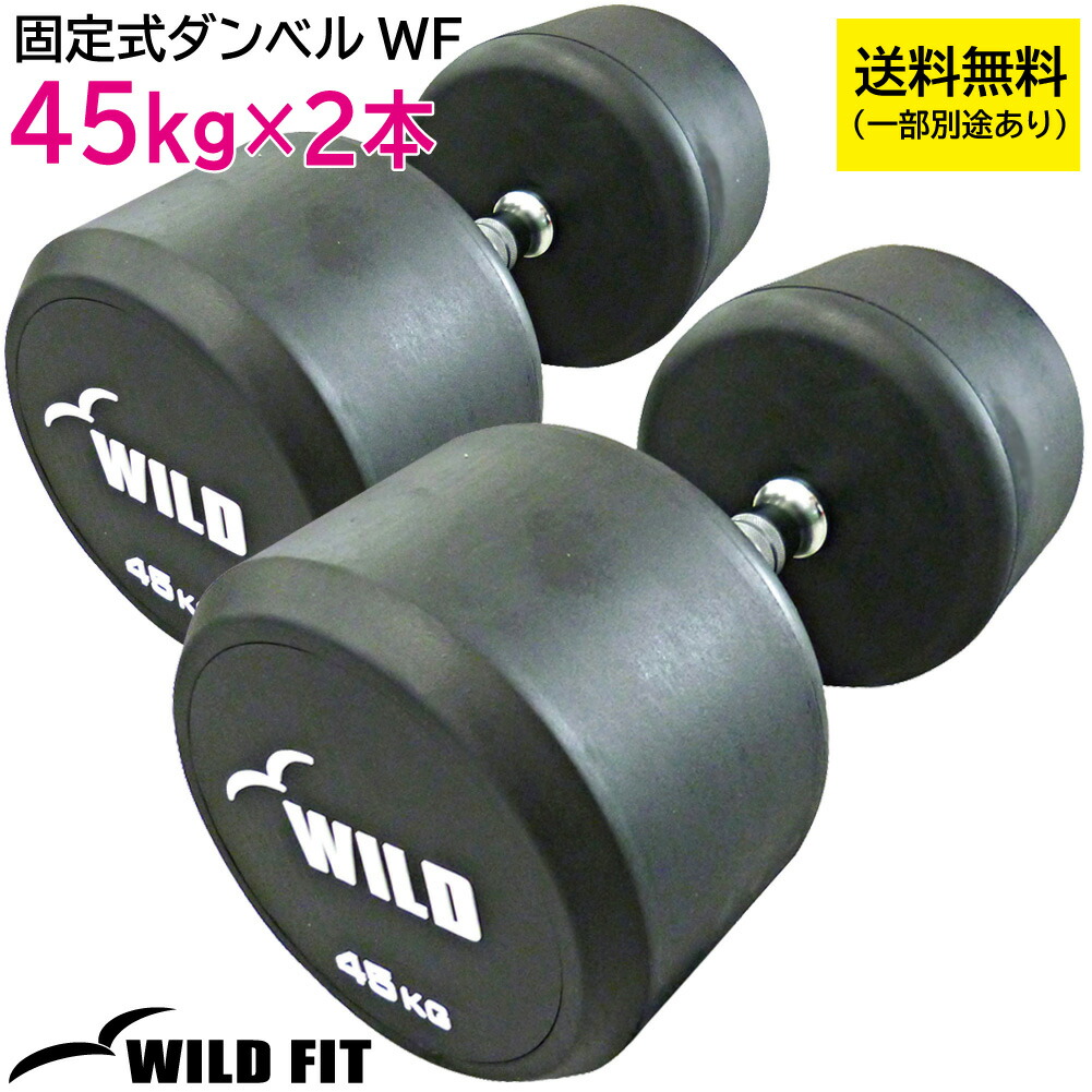 高品質】 WILD FIT ワイルドフィット 固定式ダンベル 45kg WF 2本