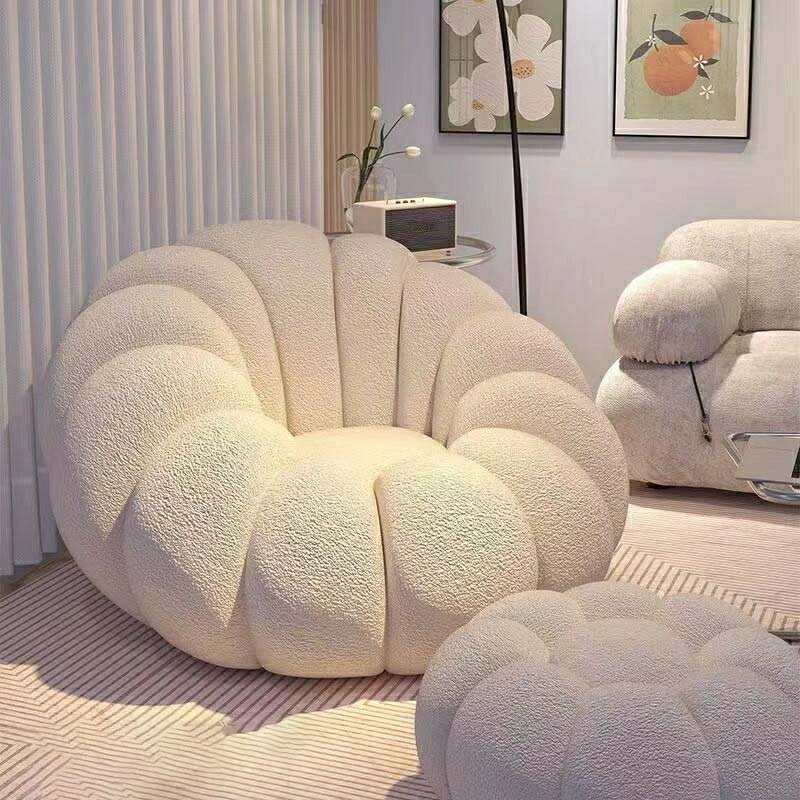ソファー 一人用 オットマン 座椅子 ビーズクッション 一人用ソファ ソファー かわいい かぼちゃ 怠け者用のソファー 畳用 ソファー カボチャ柄 一人用 柔らかい 窓用 パイプ椅子 カジュアル 腰枕 腰痛対策 かわいい オットマン付き