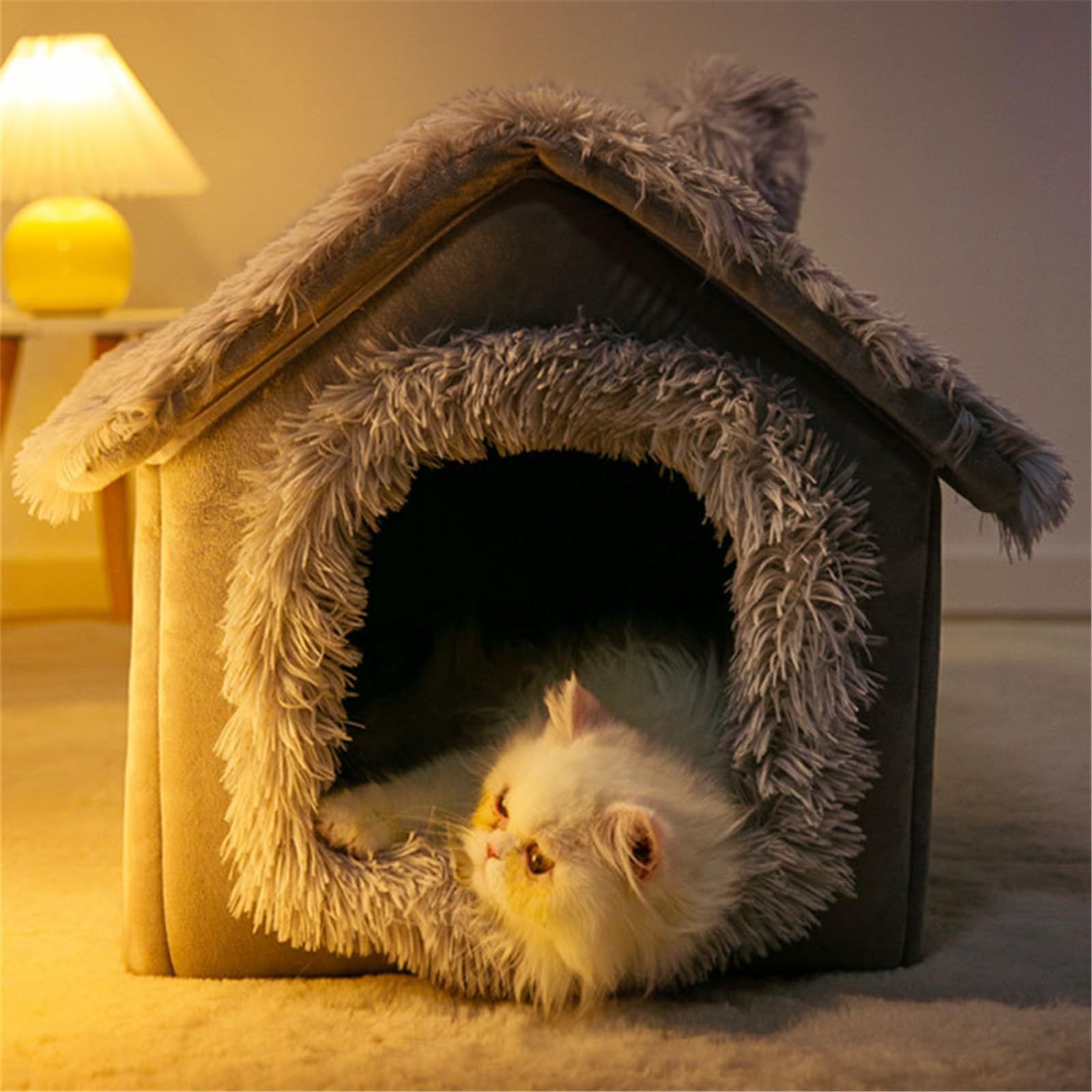 猫臥榻 猫の巣 愛玩動物棲み家 巣 生あたたかい 猫 犬 犬掘ったて小屋 折りたたみ式 猫臥榻 猫棲み家 猫用(57x45糎)