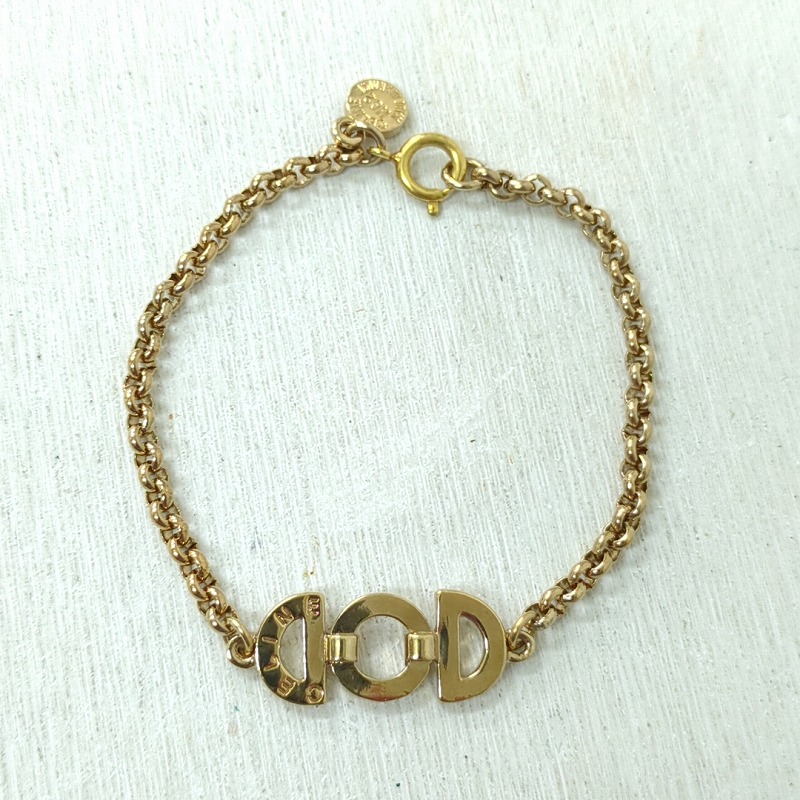 美品　セリーヌ　ブレスレット　サークルロゴ　アクセサリー　ゴールド CELINE - 【在庫一掃】 セリーヌ サークルロゴ ブレスレット GP