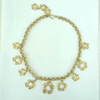 美品 KENZO ネックレス フラワー 花モチーフ ゴールドカラー ネックレス フランス 80s KENZO ケンゾー ネックレス お花 ゴールド 大ぶり
