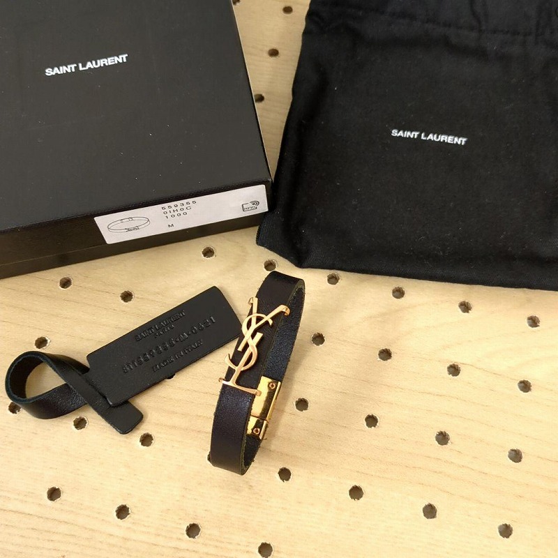 Saint Laurent サンローラン オピウム YSL レザー ブレスレット アクセサリー レディース【中古】Bランク　ギフト　プレゼント
