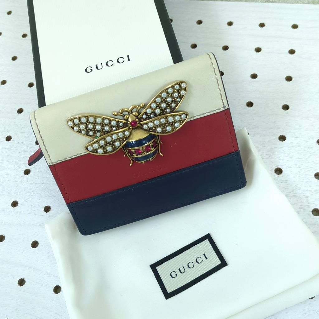 GUCCI マーガレット　二つ折り財布 蜂の装飾付き GUCCI(グッチ) / 2つ折り財布[仕入]/--/BEG/総柄/メンズ/GG/蜂/bee
