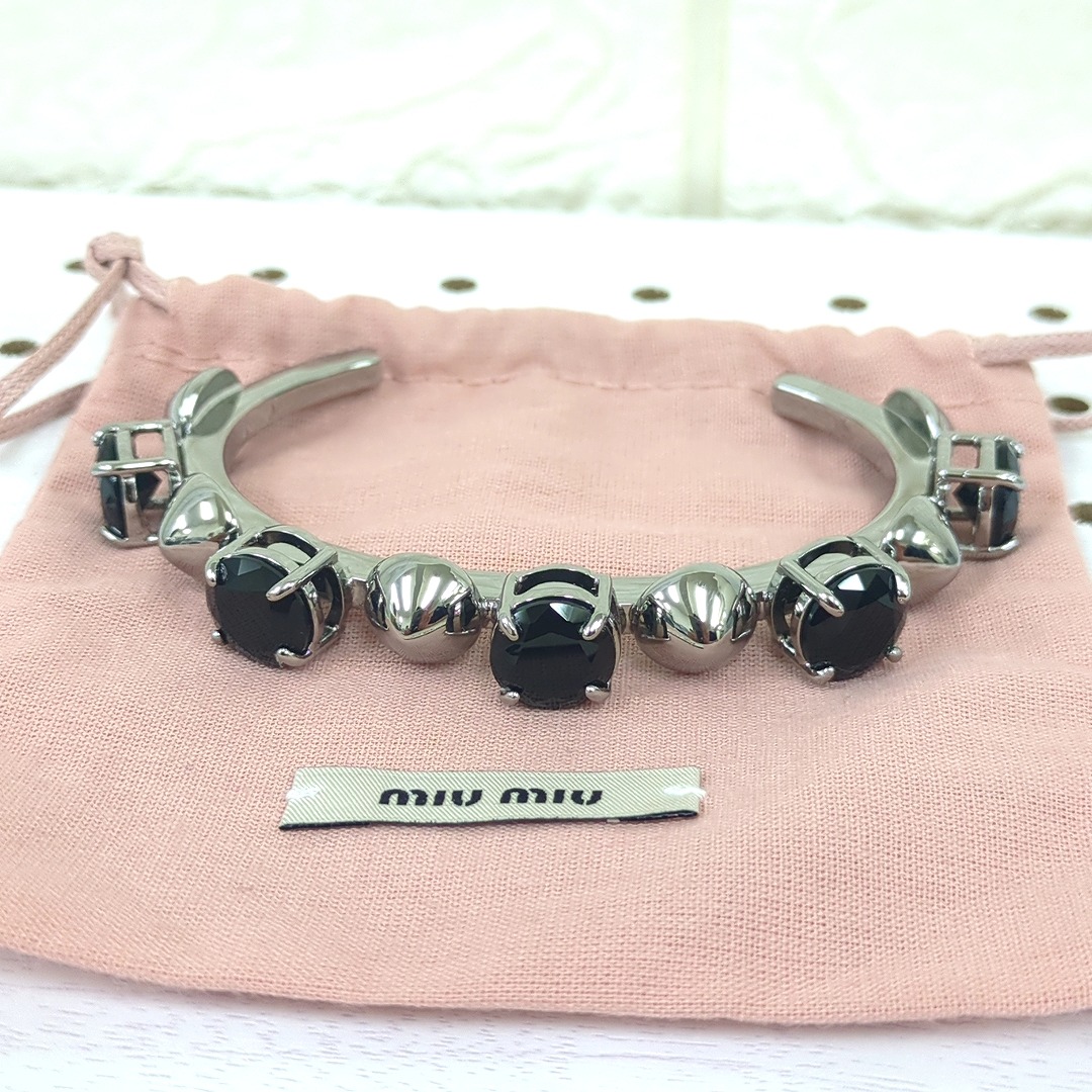 楽天市場】ミュウミュウ MIUMIU バングル アクリル ブラック