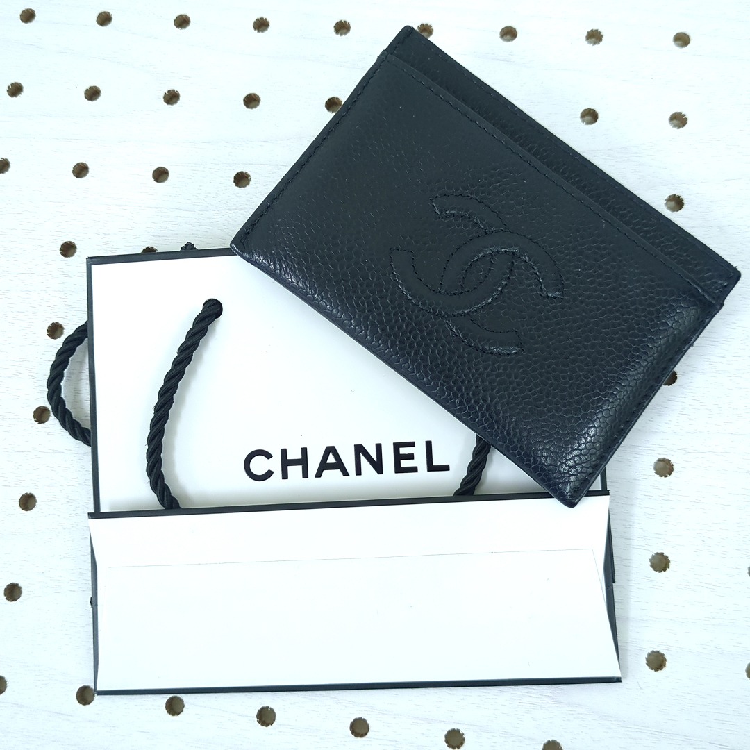 CHANEL ココマーク カーフスキン ブラック 名刺入れ CHANEL】シャネル ココマーク 名刺入れ カードケース キャビア