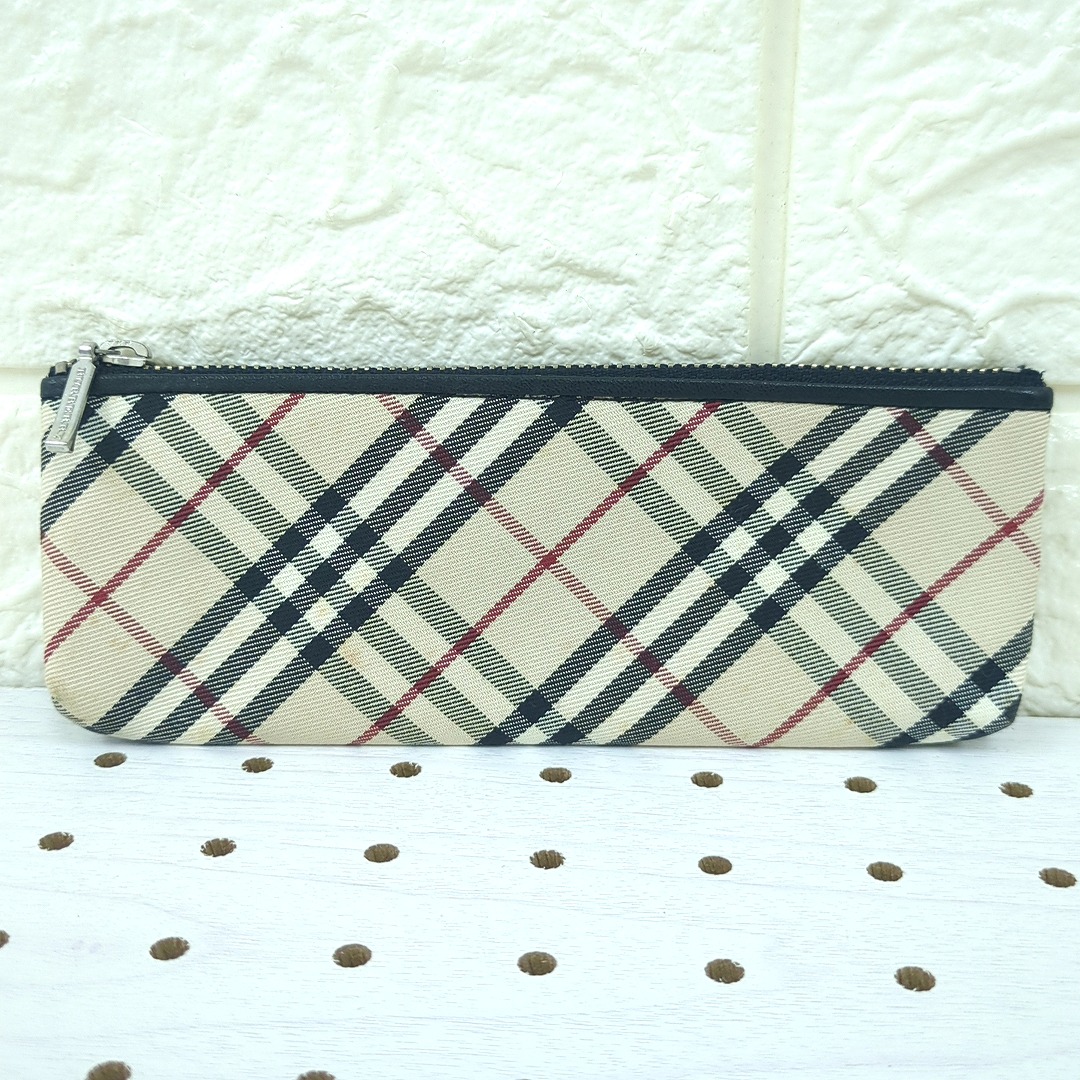 楽天市場】新品同様 バーバリー ペンケース チェック 小物入れ ポーチ