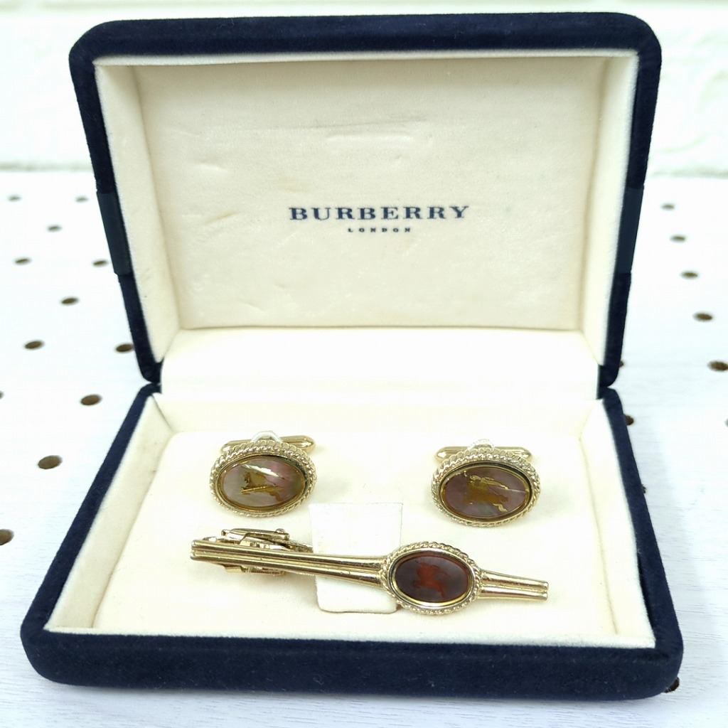楽天市場】バーバリー BURBERRY カフスボタン ネクタイピン 2点