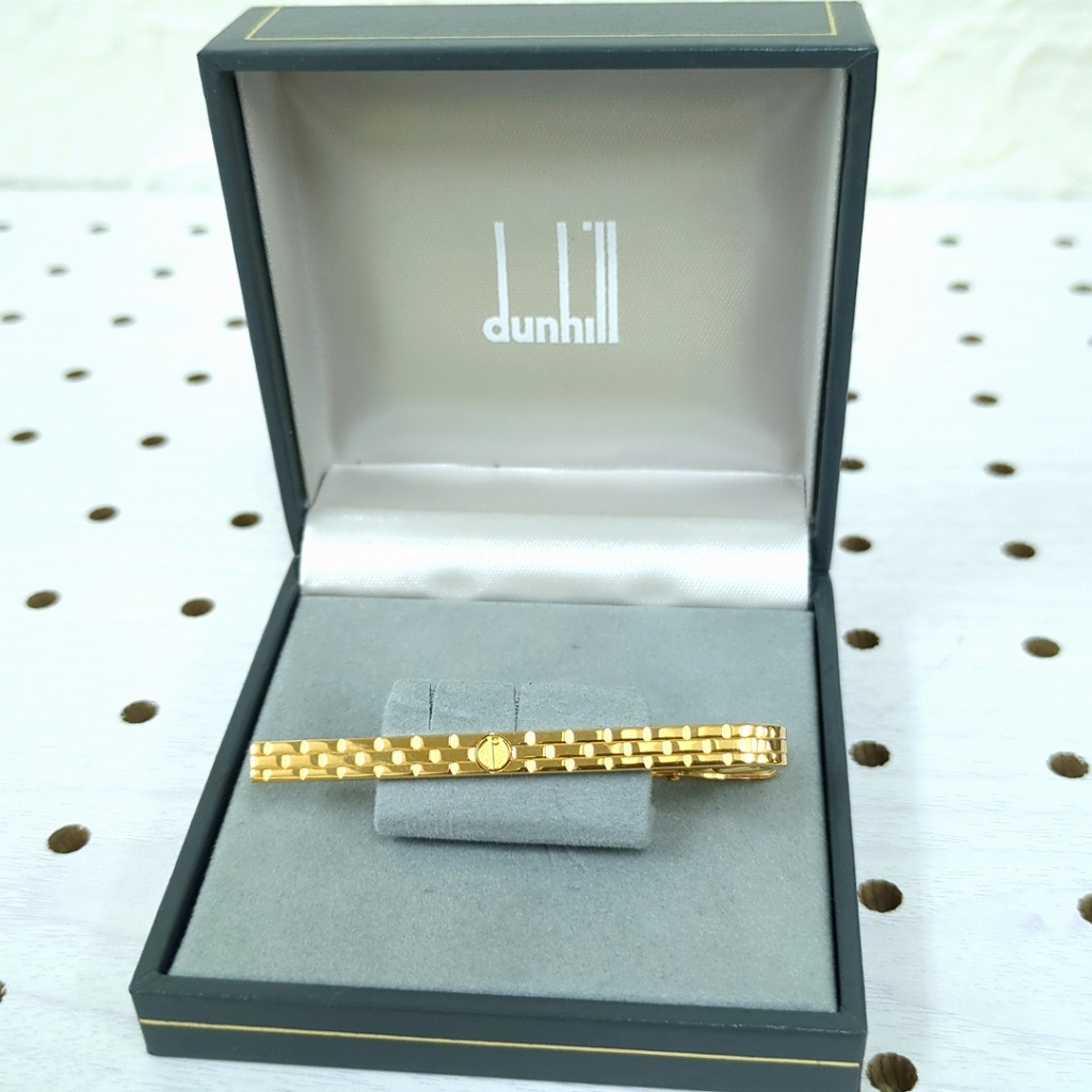 【美品】dunhill ネクタイピン A/D  チェーンベルト シルバーゴールド 美品】dunhill ネクタイピン A/D チェーンベルト シルバー