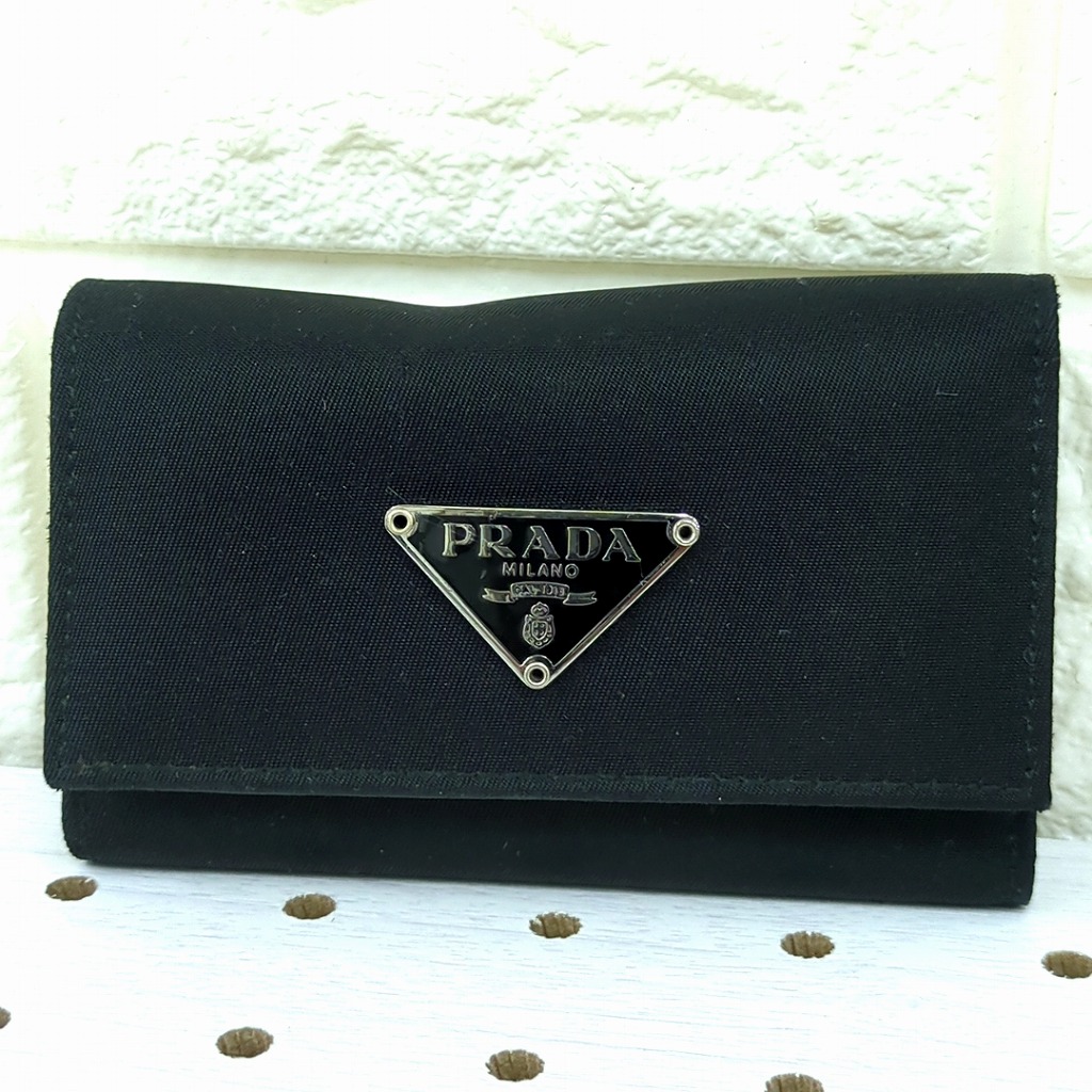 本日限り　未使用級　箱付き　プラダ　キーケース　M222 ナイロン　レザー　黒 楽天市場】プラダ PRADA キーケース ナイロン ピンク レディース