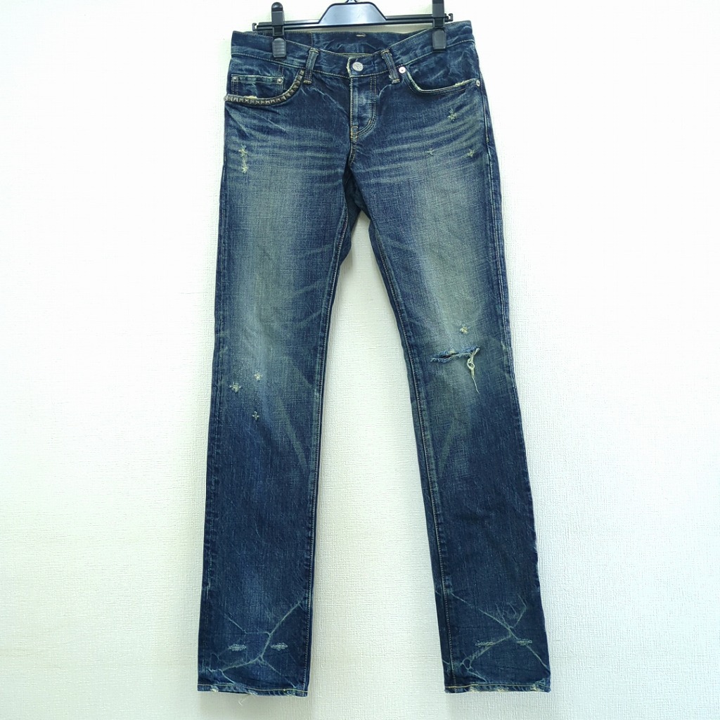 HYSTERIC GLAMOUR ヒステリックグラマー ダメージ デニム ジーンズ パンツ Sサイズ 日本製 レディース【中古】Cランク ギフト プレゼント