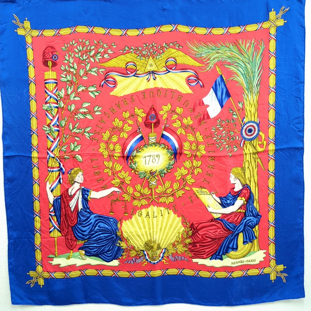 エルメススカーフ・フランス製・インド美人・シルク100・HERMES-PARIS HERMES エルメス スカーフ レディース Handkerchief シルク100