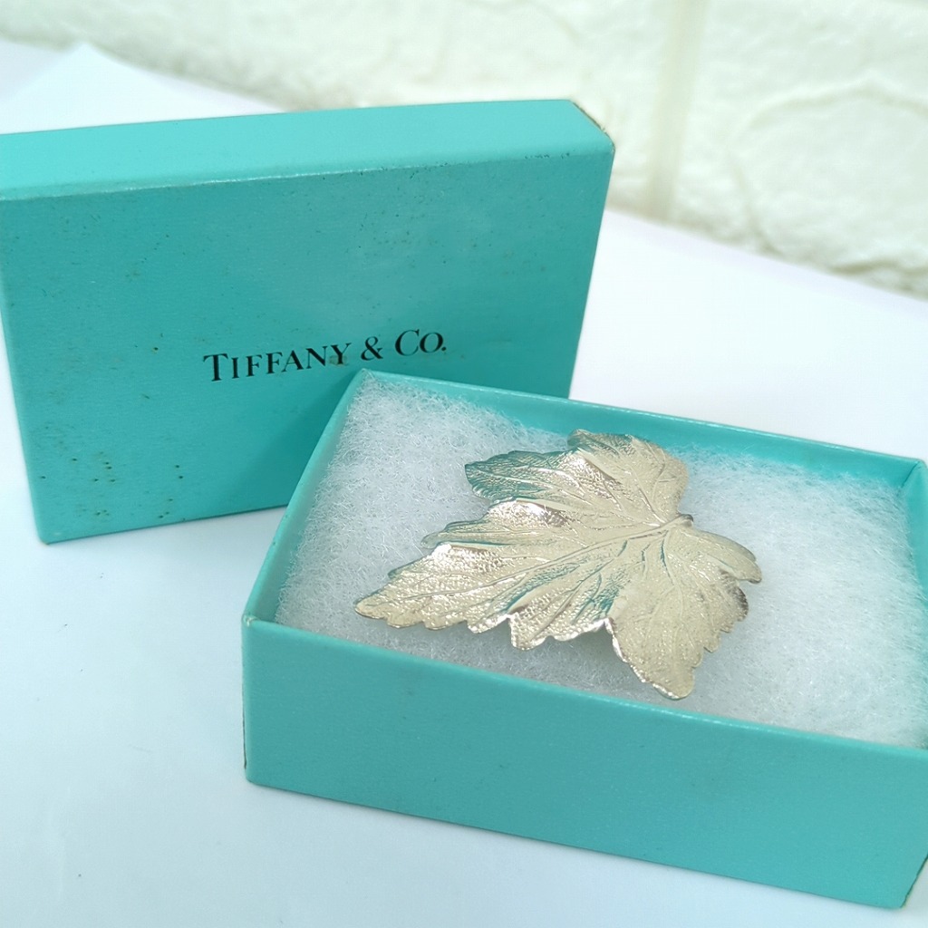 【美品】TIFFANY ティファニー リーフ 葉 ブローチ 4806 美品】TIFFANY ティファニー リーフ 葉 ブローチ 4806