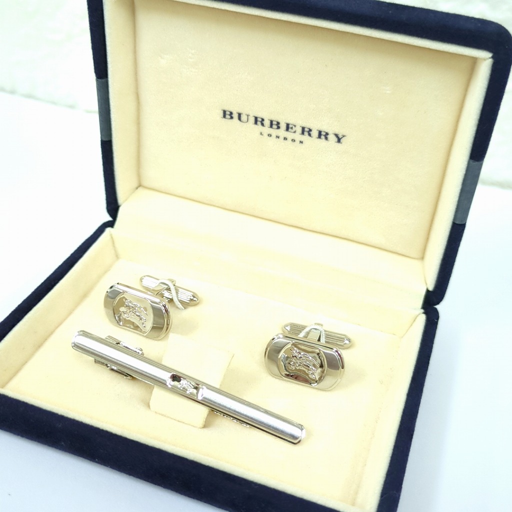 楽天市場】BURBERRY バーバリー カフリンクス ネクタイピン セット
