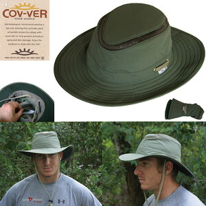 コーヴァー【COV-VER】アウトバックハット OUT BACK HAT オリーブドラブ オーストラリア カーボーイハット アウトドア サファリ 通気性抜群 紫外線カット 速乾 形状記憶 折畳み 釣り キャンプ 日除け 特殊メッシュ 帽子|Will One 店