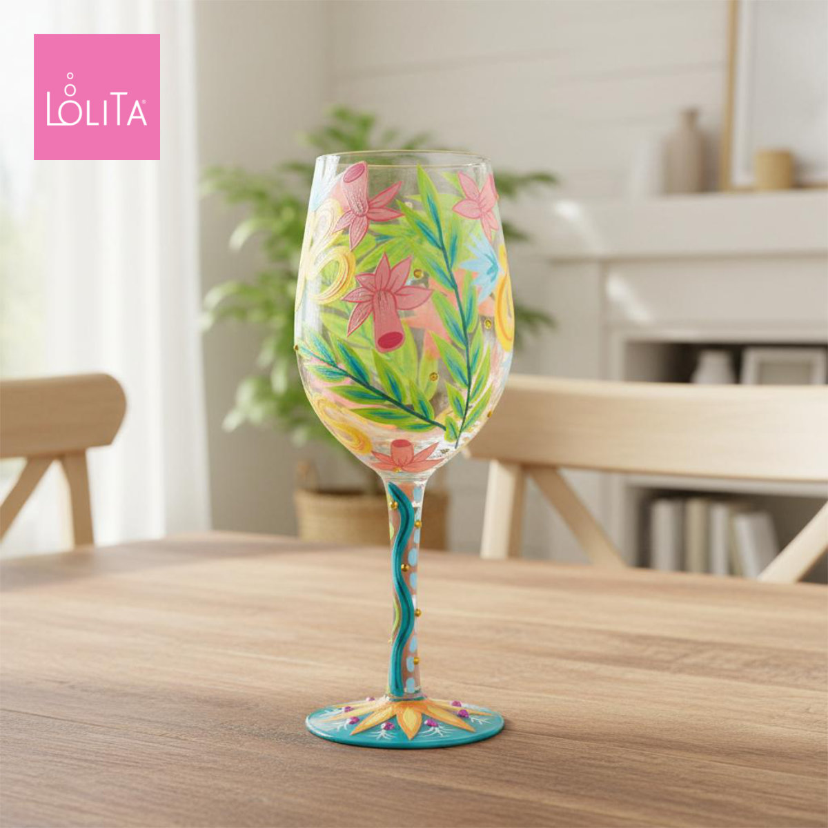 Lolita ワイングラス Fashion Florals 22.4cm お花で着飾って | かわいい おしゃれ ポップ モダン デザイン食器 アート ロリータ･ヤンシー 正規輸入品