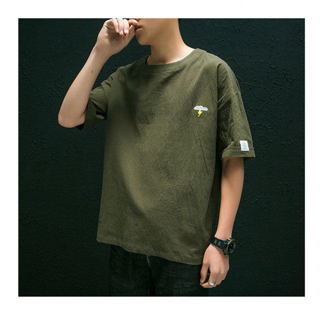 楽天市場 綿麻半袖tシャツ メンズ 綿麻tシャツ リネン ゆったり トップス 刺繍 夏 夏物 Winファッション