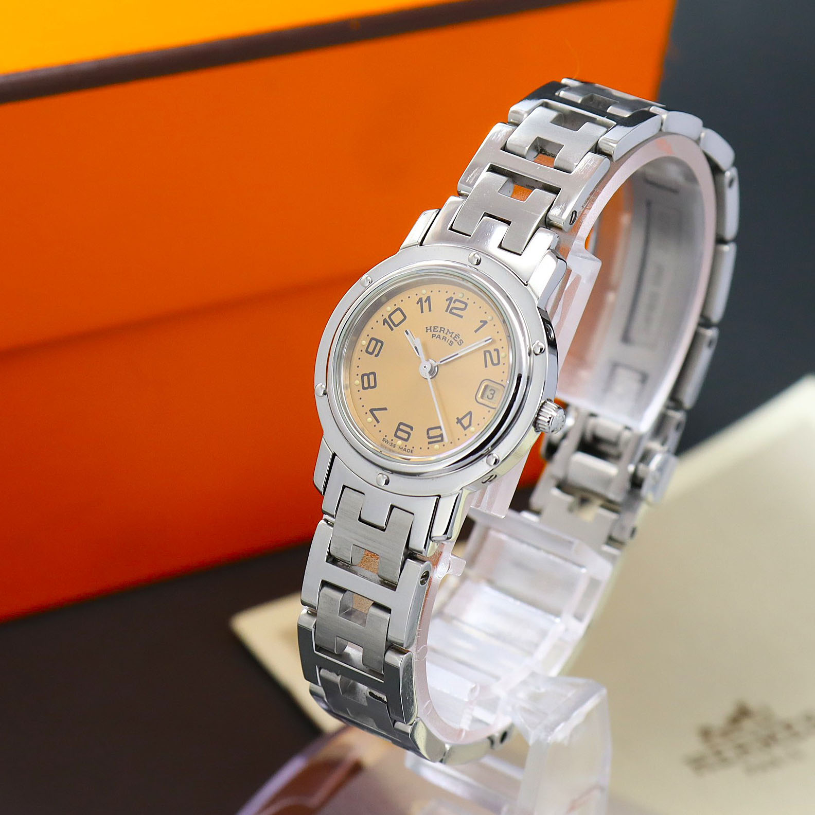 楽天市場】【ウォッチ】HERMES エルメス クリッパー 33mm アイボリー