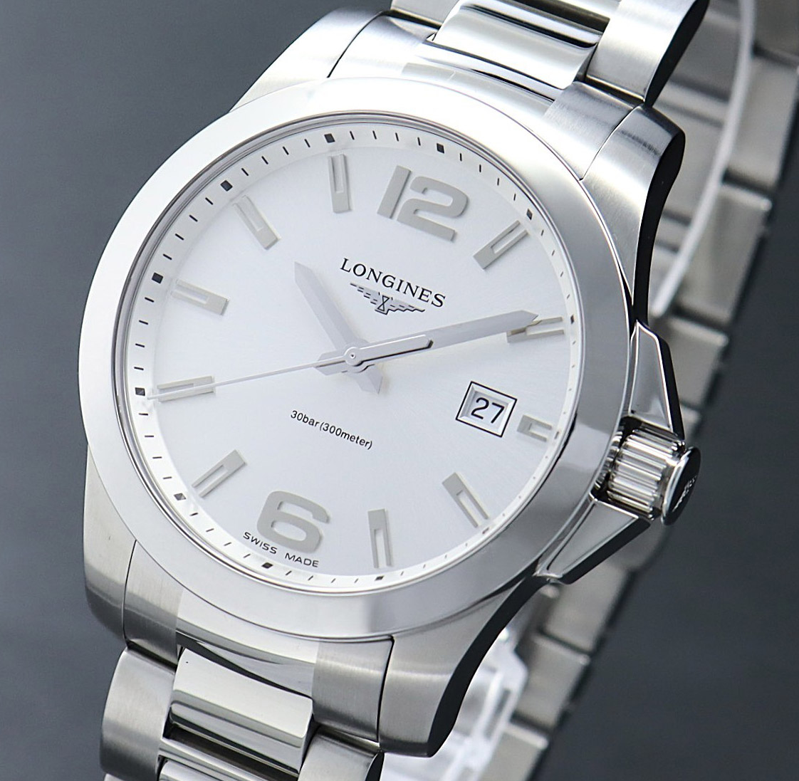 【稼働】Longines ロンジン コンクエスト L3.759.4 クォーツ デイト メンズ 腕時計