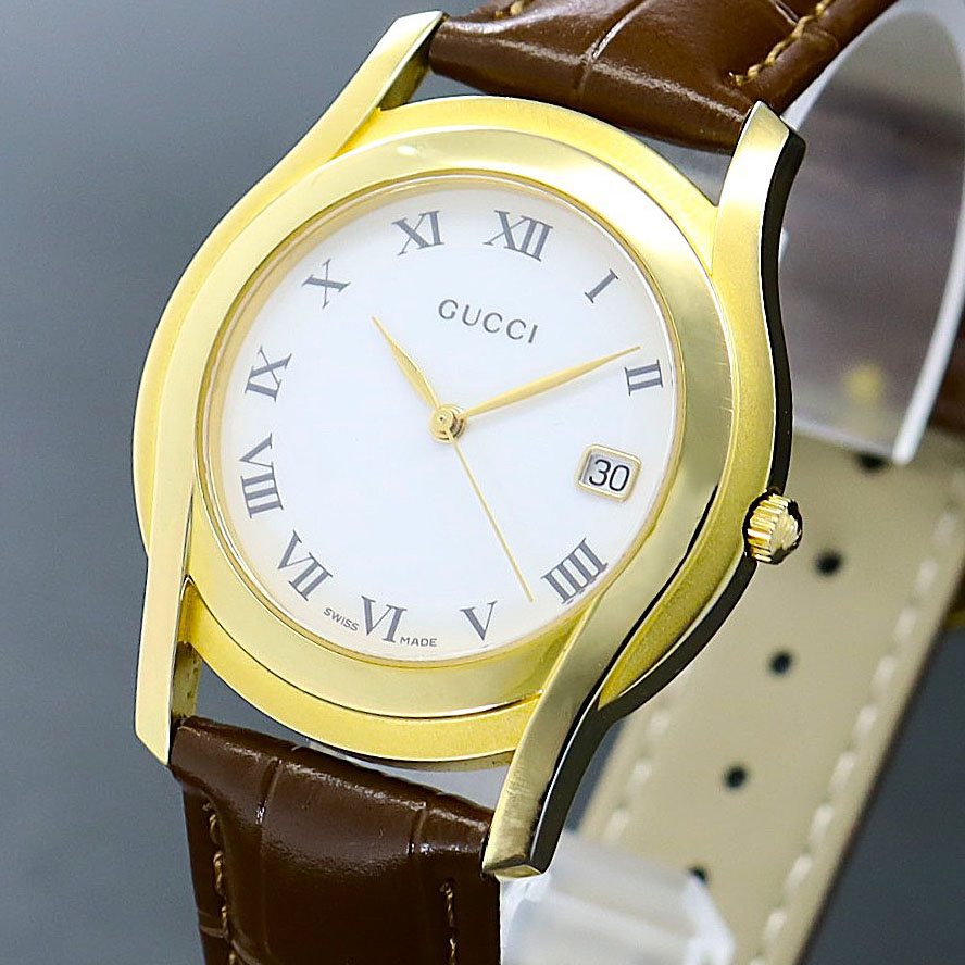 【稼働】 GUCCI グッチ 5400M デイト クォーツ メンズ 腕時計