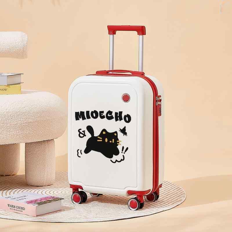 持ちはこびブート ユニ一発やる 可愛らしい猫柄 旅する用旅行バッグ 教え子向け 静音万向輪 吊りひも鍵を掛ける ABS マイコン原料品 押しひろげる能力のある 18in 20in 黒いこと 赤いこと さくら色 黄色 緑であること パープル 夏用 軽さ 耐久性