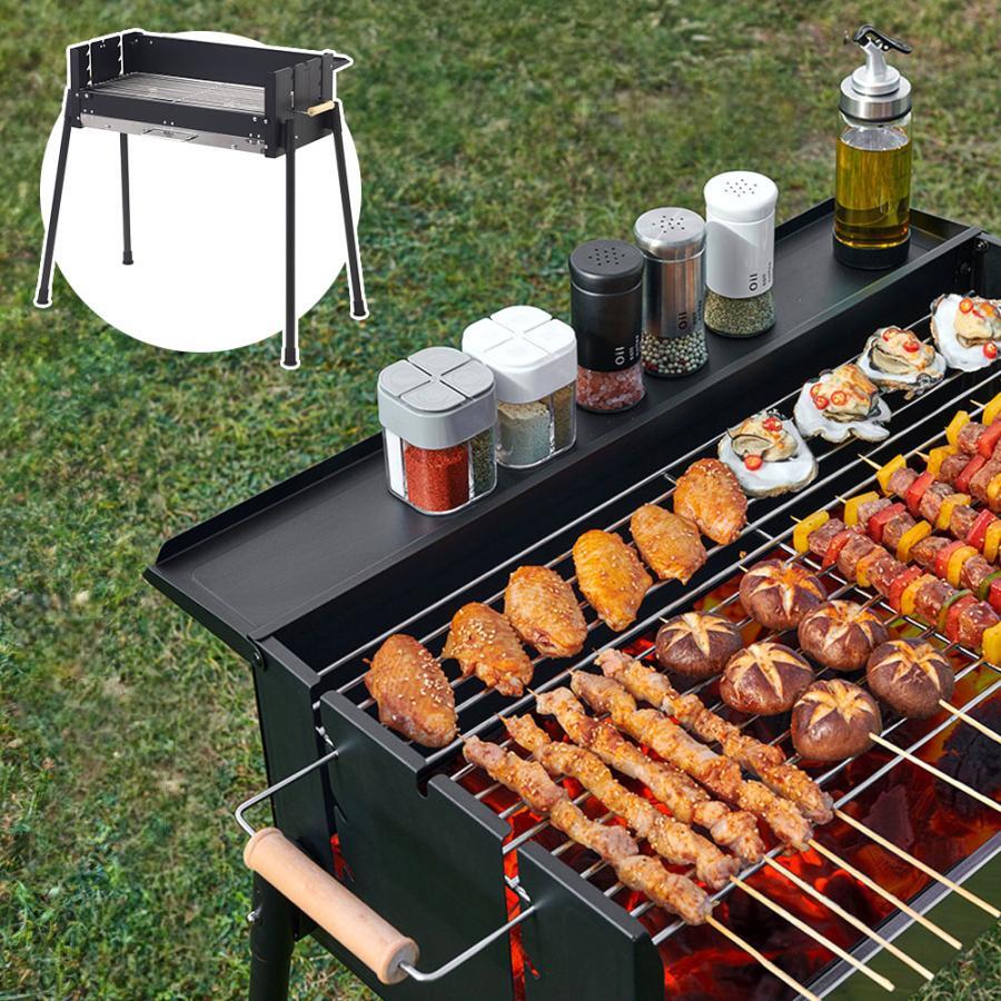 丸焼きコンロ 大型 折りたたみ ステンレス鋼 大人数用 携帯型 BBQコンロ 丸焼き食べ物屋 コンロ 幅 70珊 4?10人用 亜米利加
