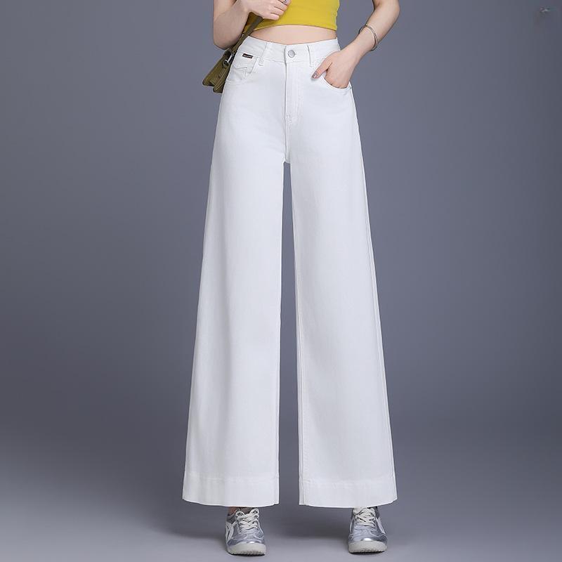 レディース ズボン下 夏 ジーンズ グランマー 御機嫌酉の方角 ワイドレッグ 心地よい 韓国  小っちゃい向け 普段使い走り 流行り物 綿織物 伸縮性 ビッグ影ぼうし 通い用