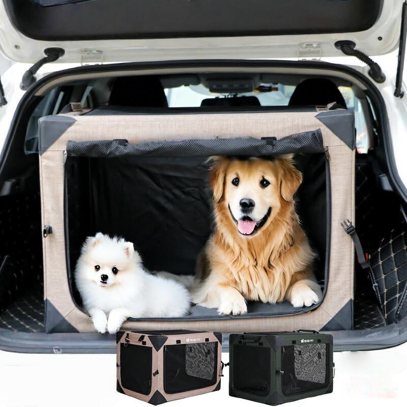多機能 ペットキャリー 折り畳み式 ソフトクレート ペットケージ 犬用クレート 多頭 猫 犬 大型犬 中型犬 小型犬 ペットキャリー車用 ケース 折りたたみ ポータブルケージ ペットハウス ペット ケージ 車載 アウトドア 緊急避難 犬猫兼用 病院 キャンプ S M L XL｜MUKU店