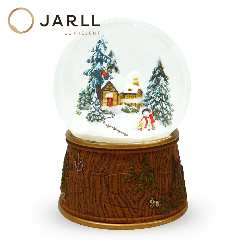 【春のお祝いギフト ポイント10倍】【JARLL】スノードーム クリスマス 森のスノーハウス 高級 オルゴール（ぜんまい式）プレゼント 結婚祝い 誕生日 インテリア 置物 スノーグローブ GB14019 6364