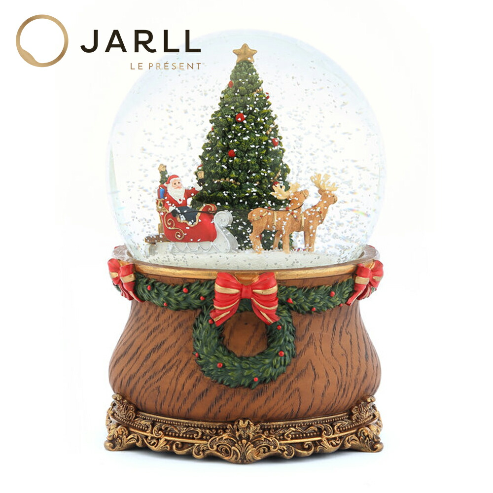 【JARLL】スノードーム クリスマス オルゴール (渦巻きばね式) 回転させる式 スノーグローブ 照度 差し上げ物 飾りつけ 飾りつけ GG-54062 6050